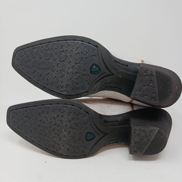 Ariat GOLDIE Western Boots Size 8 Distressed White NWT Cowboy Cowgirl Country - Picture 8 of 9